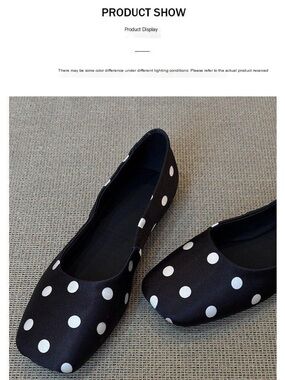 Women's Black Polka Dot Ballet Flats